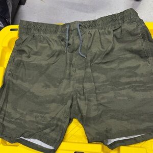 Men's Olive Green Casual Drawstring Shorts